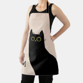 Schattigee zwarte kat in Mid Century stijl Schort (Insitu)