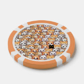 Schattigee zwarte kat in oranje katten huisdier Na Poker Chips (Enkel)
