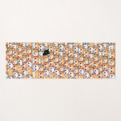 Schattigee zwarte kat in oranje katten huisdier Na Yogamat (Voorkant (horizontaal))