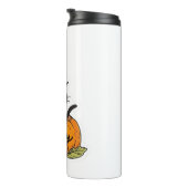 Schattigee zwarte kat in pompoen met heks pet, kaw thermosbeker (Geroteerd rechts)