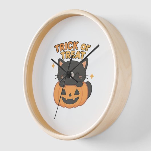 Schattigee zwarte kat in pompoen – Trick or treat  (Hoek)