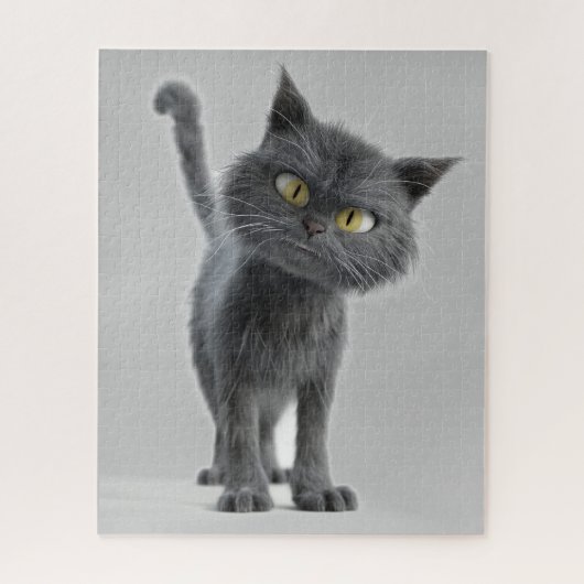 SCHATTIGEE ZWARTE KAT JIGSAW PUZZEL (Verticaal)