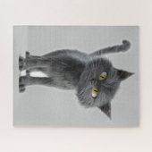 SCHATTIGEE ZWARTE KAT JIGSAW PUZZEL (Horizontaal)