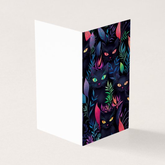 Schattigee Zwarte Kat Kaart (Buitenkant)