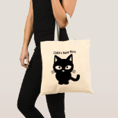 Schattigee Zwarte Kat Kat Halloween Kind Vriendeli Tote Bag (Voorkant (product))