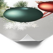 Schattigee zwarte kat kerst illustratie perfect poster (Hoek)