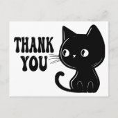 Schattigee zwarte kat kitten Kat dank u Briefkaart (Voorkant)