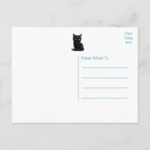 Schattigee zwarte kat kitten Kat dank u Briefkaart (Achterkant)