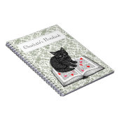 Schattigee zwarte kat kitten met harten grillige G Notitieboek (Rechterzijde)