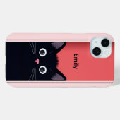 Schattigee zwarte kat kitten modern gepersonalisee Case-Mate iPhone case (Achterkant (horizontaal))