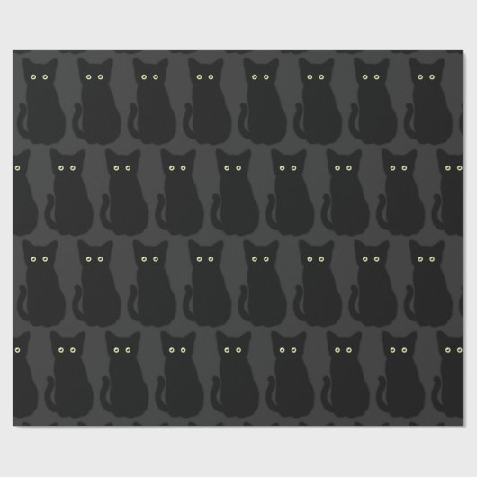 Schattigee Zwarte kat kitten spooktacular fun clas Cadeaupapier (Vlak)