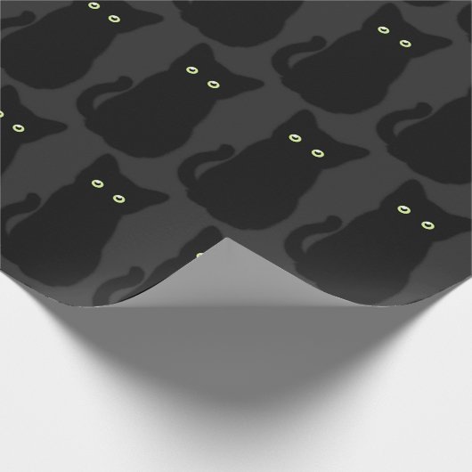 Schattigee Zwarte kat kitten spooktacular fun clas Cadeaupapier (Hoek)