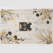 Schattigee Zwarte Kat Kitten Verbergen Peeking AQ6 Tissuepapier (Voorkant)