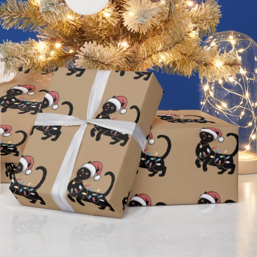 Schattigee Zwarte Kat Lover Kerstmis Mama Gift Vak Cadeaupapier (Feestdagen)