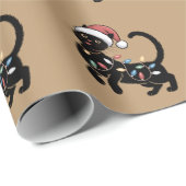 Schattigee Zwarte Kat Lover Kerstmis Mama Gift Vak Cadeaupapier (Rol Hoek)