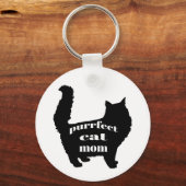 Schattigee zwarte kat mam sleutelhanger (Voorkant)