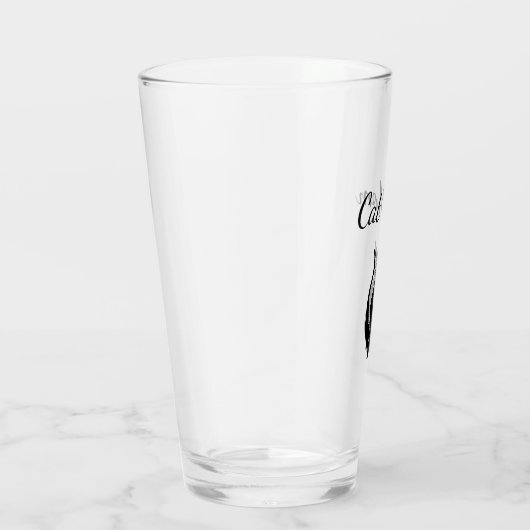 Schattigee Zwarte Kat Mama Cartoon Moederdag Glas (Rechts)