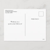 Schattigee zwarte kat met een heks Pet Halloween Feestdagenkaart (Achterkant)