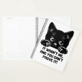 Schattigee zwarte kat met grappig citaat planner (Display)