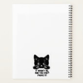 Schattigee zwarte kat met grappig citaat planner (Achterkant)