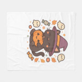 Schattigee zwarte kat met heks Pet - Kawaii Hallow Fleece Deken (Voorkant (Horizontaal))