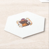 Schattigee zwarte kat met heks Pet - Kawaii Hallow Kartonnen Onderzetters (Schuin)