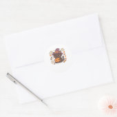 Schattigee zwarte kat met heks Pet - Kawaii Hallow Ronde Sticker (Envelop)