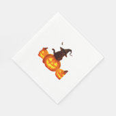 Schattigee zwarte kat met heks Pet, vleermuizen en Servet (Hoek)