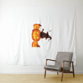 Schattigee zwarte kat met heks Pet, vleermuizen en Wandkleed (In Situ (horizontaal))