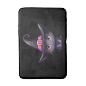 Schattigee zwarte kat met Pet van een heks Badmat (Voorkant Verticaal)