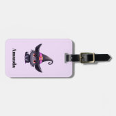 Schattigee zwarte kat met Pet van een heks Bagagelabel (Voorkant horizontaal)