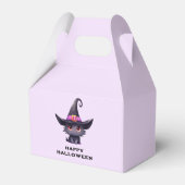 Schattigee zwarte kat met Pet van een heks Bedankdoosjes (Achterkant)