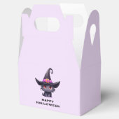 Schattigee zwarte kat met Pet van een heks Bedankdoosjes (Geopend)