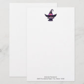 Schattigee zwarte kat met Pet van een heks Briefpapier (Voorkant / Achterkant)