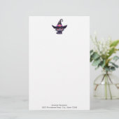 Schattigee zwarte kat met Pet van een heks Briefpapier (Staand voorkant)