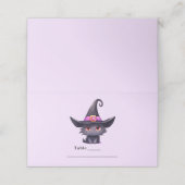 Schattigee zwarte kat met Pet van een heks Plaatskaartje (Buitenkant ongevouwen)