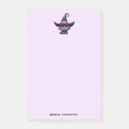 Schattigee zwarte kat met Pet van een heks Post-it® Notes