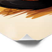 Schattigee zwarte kat met pompoenen perfect poster (Hoek)