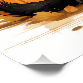 Schattigee zwarte kat met pompoenen perfect poster (Hoek)