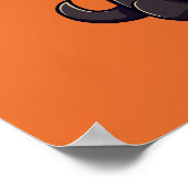 Schattigee zwarte kat met pompoenjack o lantaarn poster (Hoek)