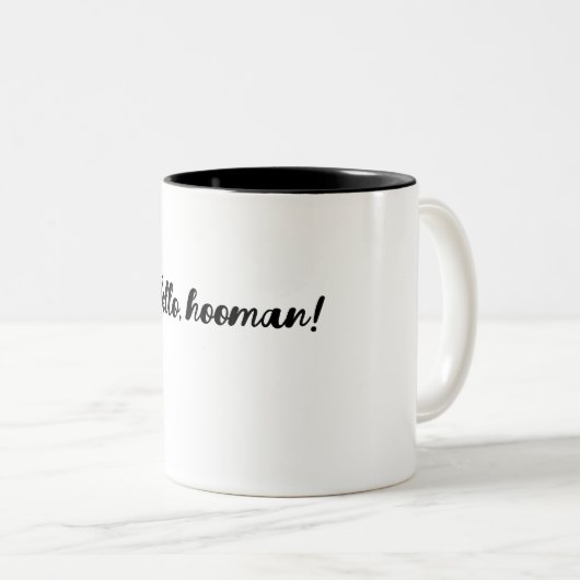 Schattigee Zwarte Kat Mok Hallo – Grappig (Voorkant rechts)