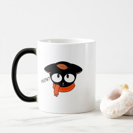 ✨Schattigee Zwarte Kat Mok – Herfst Herfst Koffie (Met donut)