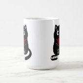 Schattigee Zwarte Kat Mok met Rood Hart (Midden)