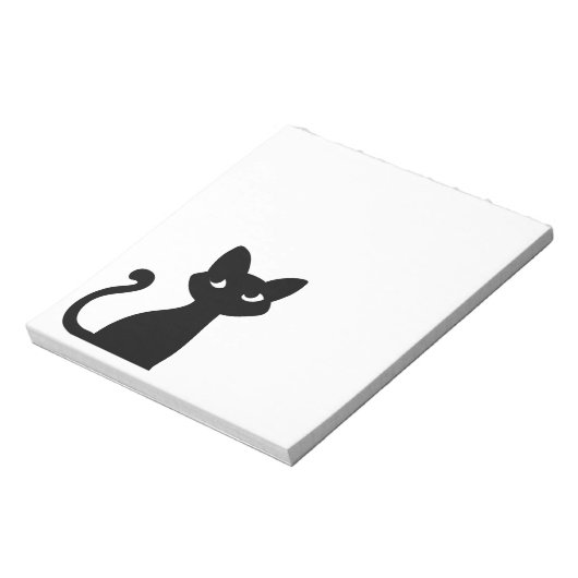 SCHATTIGEE ZWARTE KAT NOTITIEBLOK BRIEFPAPIER (Linkerzijde)