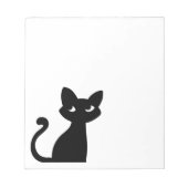 SCHATTIGEE ZWARTE KAT NOTITIEBLOK BRIEFPAPIER (Voorkant)