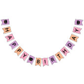 Schattigee zwarte kat pastel halloween happy birth vlaggetjes (Alle)