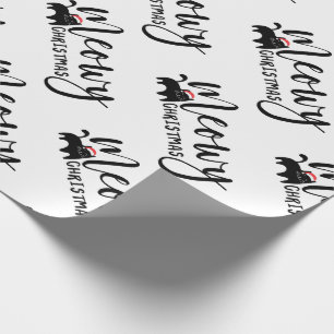 Schattigee zwarte kat Pattern Meowy Christmas Cadeaupapier