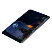 Schattigee zwarte kat staren naar een kaars magneet (Linkerzijde)