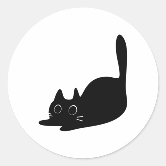 Schattigee Zwarte Kat Sticker Sticker (Voorkant)