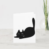 Schattigee Zwarte Kat Sticker Sticker Kaart (Voorkant)
